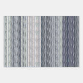 Navy Blue & Ivory Wonky Stripes ラッピングペーパーシート (正面3)