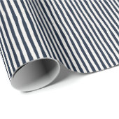Navy Blue & Ivory Wonky Stripes ラッピングペーパー (ロールコーナー)