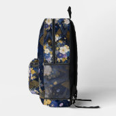 Navy Blue Japanese Sakura Kimono Backpack プリントバックパック (右)