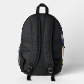 Navy Blue Japanese Sakura Kimono Backpack プリントバックパック (裏面)