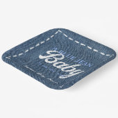 Navy Blue Jean Baby Boy Baby Shower ペーパープレート (傾斜あり)