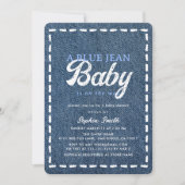 Navy Blue Jean Baby Boy Baby Shower 招待状 (正面)