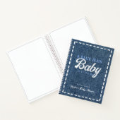 Navy Blue Jean Baby Boy Baby Shower Guest Book ノートブック (内部)