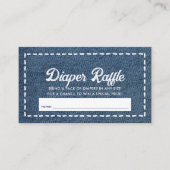 Navy Blue Jean Baby Shower Diaper Raffle Ticket エンクロージャーカード (正面)