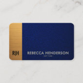 Navy Blue Leather & Gold with White Back Monogram  名刺 (正面)