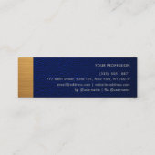 Navy Blue Leather & Metallic Gold Panel Monogram  スキニー名刺 (裏面)
