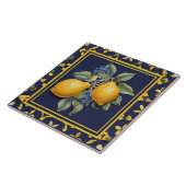 Navy Blue Lemons & Black Olives Mediterranean タイル (側面)