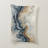 Navy Blue Light Blue Brown Gray Modern Abstract アクセントクッション (裏面(縦))