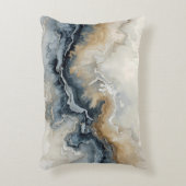 Navy Blue Light Blue Brown Gray Modern Abstract アクセントクッション (正面(垂直))