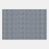 Navy Blue & Light Gray Wonky Stripes ラッピングペーパーシート (正面2)