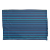 Navy Blue Lines Stripes Pillow Case Nautical 枕カバー (正面)