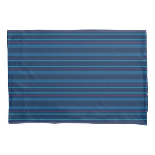 Navy Blue Lines Stripes Pillow Case Nautical 枕カバー (正面)