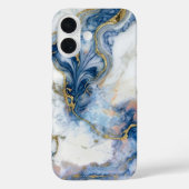 Navy Blue & Liquid Gold Marble Case | iPhone 16 Case-Mate iPhoneケース (裏面)