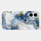Navy Blue & Liquid Gold Marble Case | iPhone 16 Case-Mate iPhoneケース (裏面 (横))