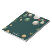 Navy Blue Lit-Up Christmas Holiday Notepad ノートパッド (回転)