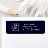Navy Blue Logo | Custom Branded Business Address ラベル (インサイチュ)