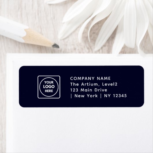 Navy Blue Logo | Custom Branded Business Address ラベル (インサイチュ)