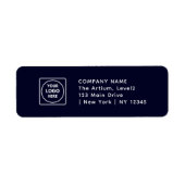 Navy Blue Logo | Custom Branded Business Address ラベル (正面)