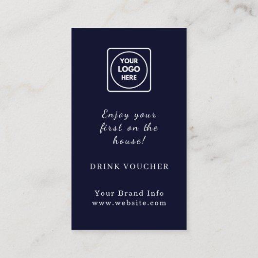 Navy Blue Logo | Custom Corporate Event Drink 名刺 (裏面)
