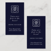 Navy Blue Logo | Custom Corporate Event Drink 名刺 (正面/裏面)