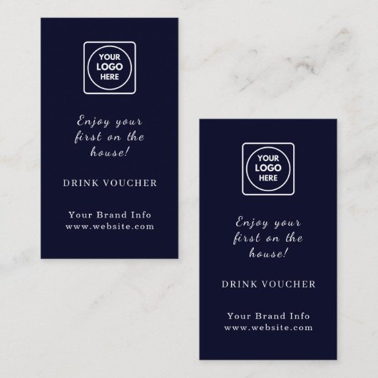 Navy Blue Logo | Custom Corporate Event Drink  名刺 (正面/裏面)