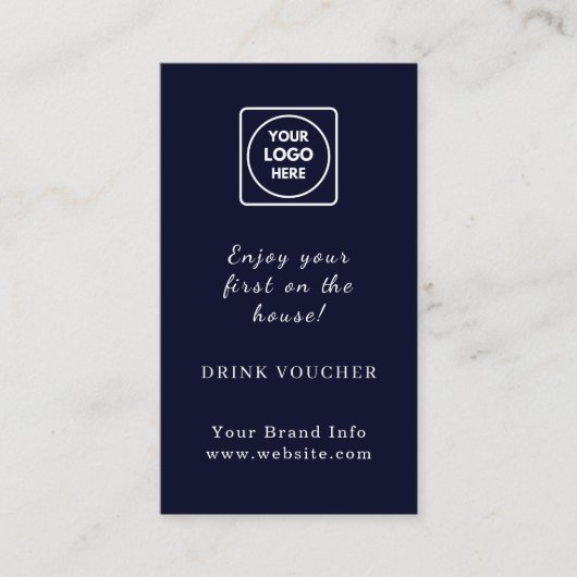 Navy Blue Logo | Custom Corporate Event Drink 名刺 (正面)