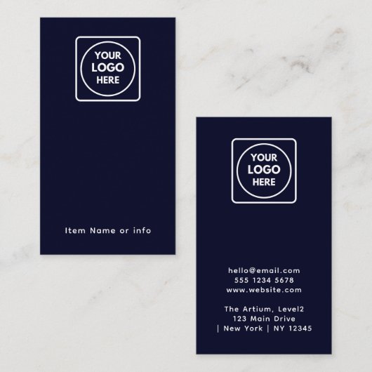 Navy Blue Logo | Custom Modern Jewelry Earring 名刺 (正面/裏面)