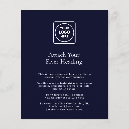 Navy Blue Logo | Modern Business Marketing Design チラシ (裏面)