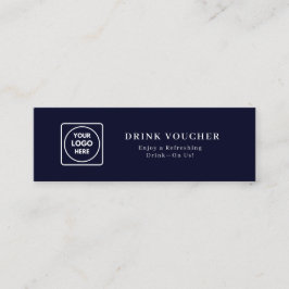 Navy Blue Logo | Modern Corporate Drink Voucher スキニー名刺