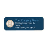 Navy Blue Logo'dビジネスメール ラベル (正面)