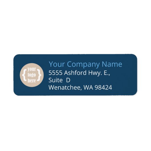 Navy Blue Logo'dビジネスメール ラベル (正面)