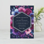 Navy Blue Magnificent Moody Wedding 招待状 (スタンド正面)