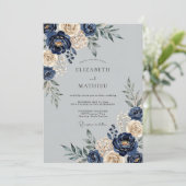 Navy Blue Majestic Winter Wedding 招待状 (スタンド正面)