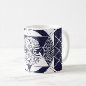 Navy Blue Mandala Coffee Mug コーヒーマグカップ (正面右)