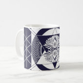Navy Blue Mandala Coffee Mug コーヒーマグカップ (正面左)