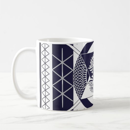 Navy Blue Mandala Coffee Mug コーヒーマグカップ (左)