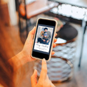 Navy Blue Merry Christmas Simple Photo シーズンカード