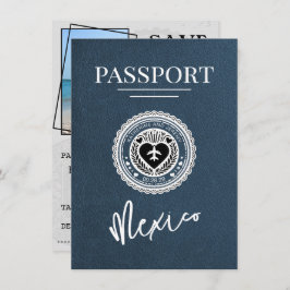 Navy Blue Mexico Passportの保存日 セーブザデート
