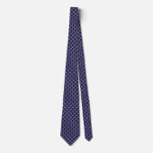 Navy Blue Micro Horseshoe Print Derby Necktie ネクタイ (正面)