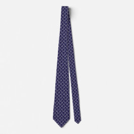Navy Blue Micro Horseshoe Print Derby Necktie ネクタイ