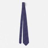 Navy Blue Micro Horseshoe Print Derby Necktie ネクタイ (裏面)