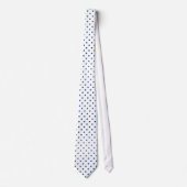 Navy Blue Mini Polka Dot Pattern on White  ネクタイ (正面)