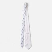 Navy Blue Mini Polka Dot Pattern on White  ネクタイ (裏面)