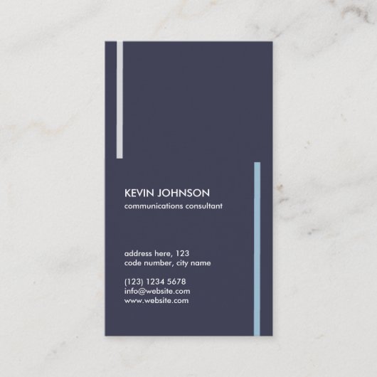 Navy blue minimal masculine professional card 名刺 (正面)