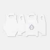 Navy Blue Minimal Monogram フェイバーボックス (折り畳みなし)