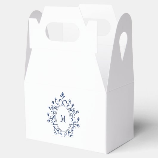 Navy Blue Minimal Monogram フェイバーボックス (オープン)