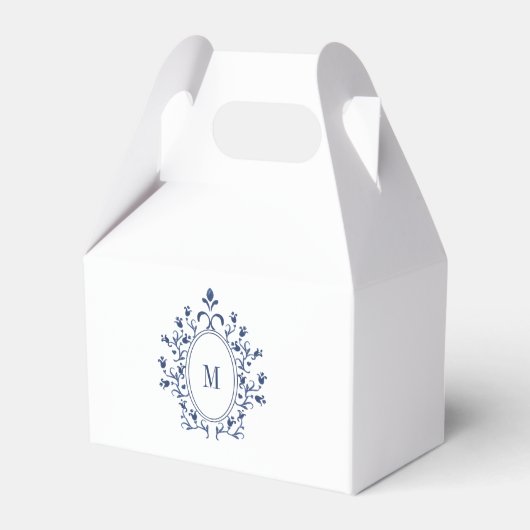 Navy Blue Minimal Monogram フェイバーボックス (正面サイド)