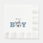Navy Blue Minimalist Bow Soccer Boy Baby Shower 縁ありランチョンナプキン (正面)