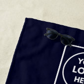 Navy Blue Minimalist | Custom Business Logo  ビーチタオル (インサイチュ)