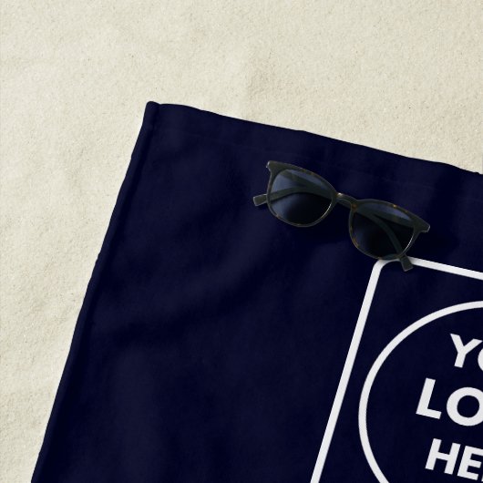 Navy Blue Minimalist | Custom Business Logo  ビーチタオル (インサイチュ)